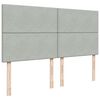 vidaXL Ottoman sengeramme med madrasser lysegrå 160x200cm fløyel