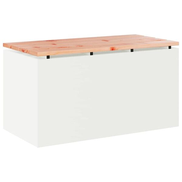 vidaXL Hagebenk Hvit 80 x 40 x 43 cm St&aring;l