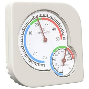 vidaXL Termohygrometer Hvit 7,5 x 7,5 x 1,2 cm ABS