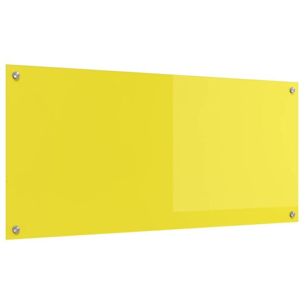 vidaXL Kj&oslash;kkenbenkplate Gul 110 x 50 cm herdet glass
