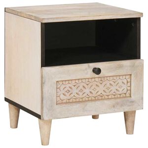 vidaXL Nattbordskap Hvit 40 x 33 x 46 cm Konstruert tre