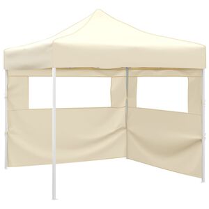 vidaXL Sammenleggbart telt med 2 vegger 291x291x315 cm kremhvit