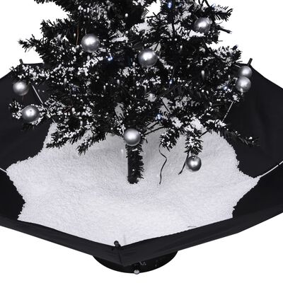 vidaXL Kunstig juletre med snø og paraplyfot svart 75 cm PVC