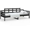 vidaXL Dagseng svart heltre furu 80x200 cm