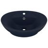 vidaXL Luksuri&oslash;s servant overl&oslash;p oval matt m&oslash;rkebl&aring; 58,5x39cm keramisk