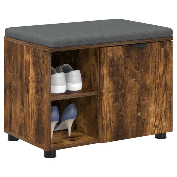 vidaXL Gangbenk med pute Ensfarget R&oslash;kt eik 60 x 38 x 46 cm