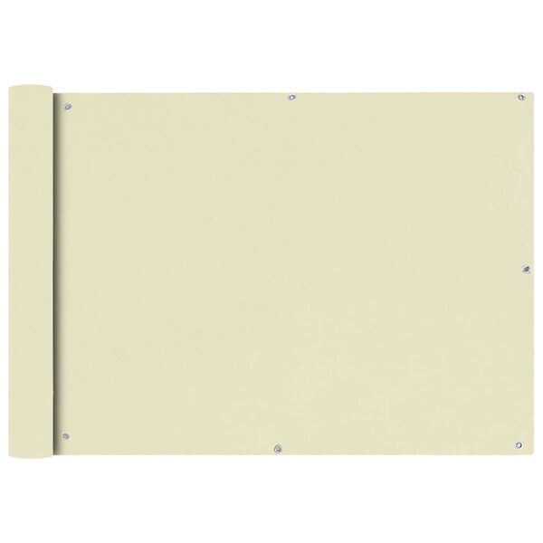 vidaXL Balkongskjerm Oxfordstoff 75x600 cm Kremhvit