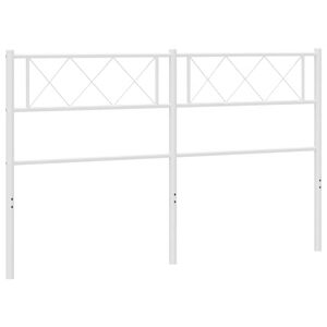 vidaXL Utskiftbar sengegavl i metall hvit 135 cm