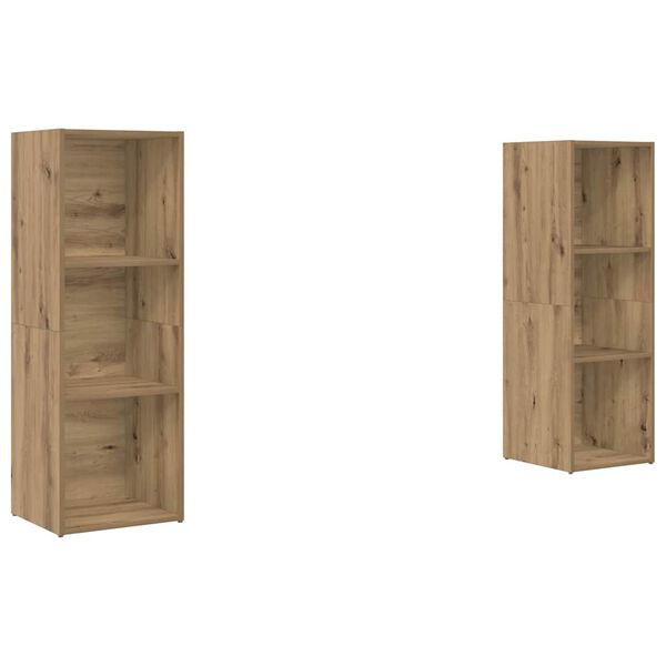 vidaXL TV-benksett 2 pcs Artisan Eik 107 x 35 x 37 cm Konstruert tre