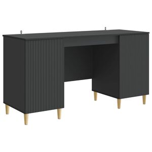 vidaXL Skrivebord med hylle Svart 142,5 x 50 x 75 cm Konstruert tre