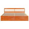 vidaXL Sengeramme med hodegavl voksbrun 200x200 cm heltre furu