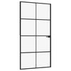 vidaXL Innerd&oslash;r svart 102x201,5 cm herdet glass og aluminium slank