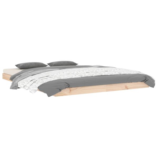 vidaXL Sengeramme 140x190 cm heltre furu