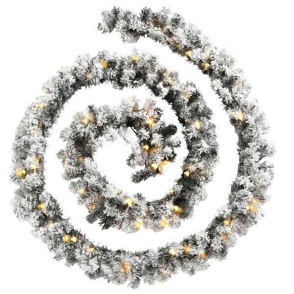 vidaXL Julekrans med LED-lys gr&oslash;nn 10 m PVC