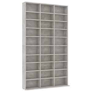 vidaXL CD-hylle betonggr&aring; 102x16x177,5 cm konstruert tre