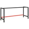 vidaXL Ramme til arbeidsbenk matt svart og r&oslash;d 180x57x79 cm metall