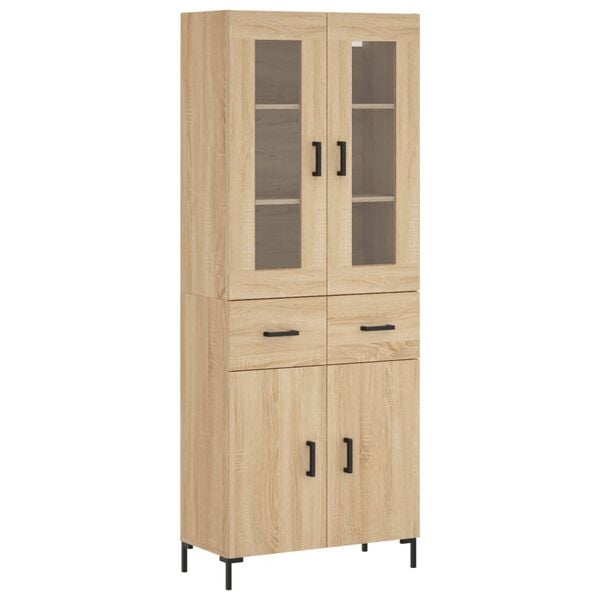 vidaXL Highboard sonoma eik 69,5x34x180 cm konstruert tre