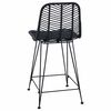vidaXL Barstol 2 pcs Svart 44,5 x 54,5 x 97,5 cm Rattan og Jern