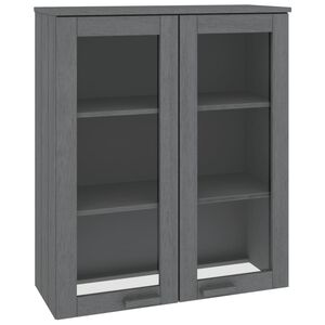 vidaXL Skjenketopp HAMAR m&oslash;rkegr&aring; 85x35x100 cm heltre furu