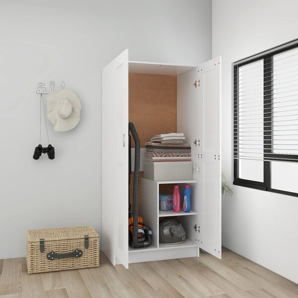 vidaXL Garderobe hvit 82,5x51,5x180 cm konstruert tre