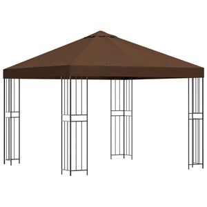 vidaXL Paviljong 3 x 3 m Brun Polyester og st&aring;l 190 gsm