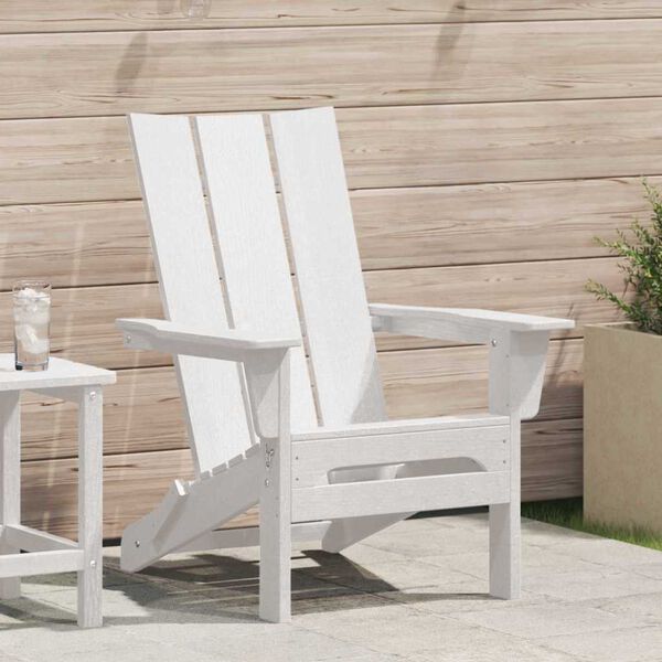 vidaXL Folding Adirondack Stol Hvit 74.5 x 80.5 x 90cm HDPE