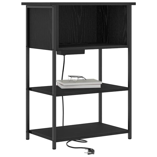 vidaXL Nattbordskap Svart Eik 55 x 31 x 76 cm Konstruert tre