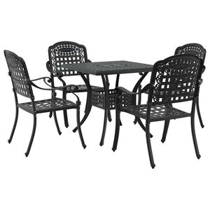 vidaXL Hagebordsett 5 pcs Svart St&oslash;pt aluminium