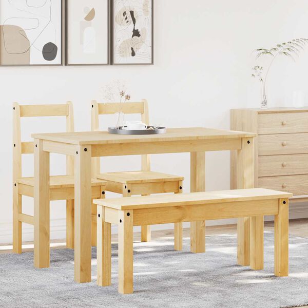 vidaXL Spisestue 4 deler Panama heltre furu