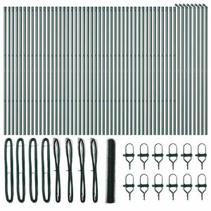 vidaXL Sekskantet gjerde grunstift 100 x 1,4 m PVC-belagt st&aring;l Gr&oslash;nn