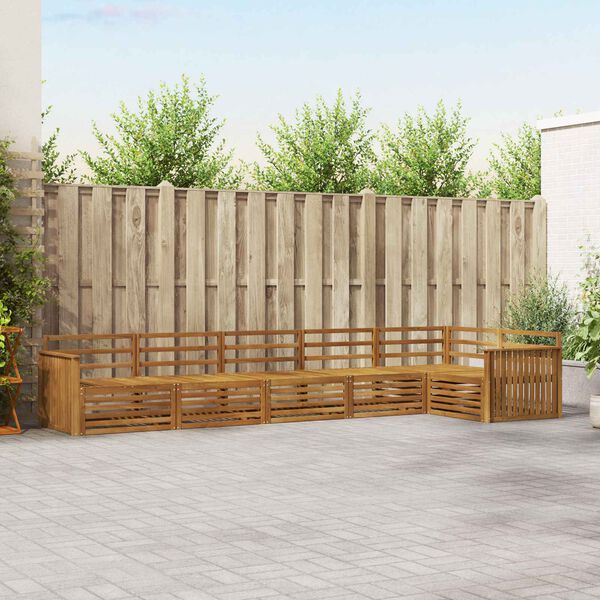 vidaXL Utend&oslash;rs sofa-sett 6 pcs Naturlig Solid akasietre