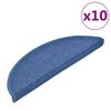vidaXL Trappematter 10 stk 56x17x3 cm bl&aring; halvrund