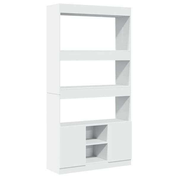 vidaXL Highboard hvit 92x33x180 cm konstruert tre