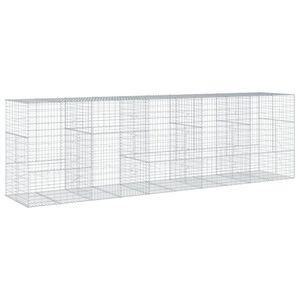 vidaXL Gabionkurv med deksel 500x100x150 cm galvanisert jern