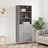 vidaXL Highboard gr&aring; sonoma 69,5x34x180 cm konstruert tre