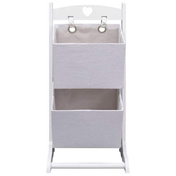 vidaXL Kurvstativ med 2 kurver hvit 35x35x72 cm tre