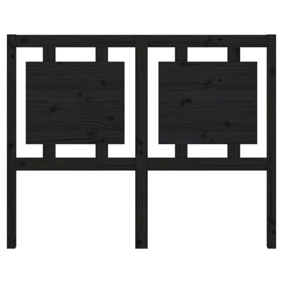 vidaXL Sengegavl svart 125,5x4x100 cm heltre furu