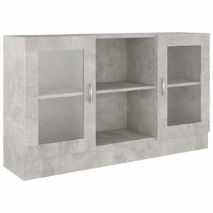 vidaXL Vitrine betonggr&aring; 120x30,5x70 cm konstruert tre