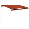 vidaXL Automatisk markise med LED og vindsensor 350x250cm oransje/brun