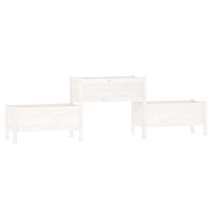 vidaXL Plantekasse hvit 245,5x44x75 cm heltre furu