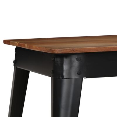 vidaXL Spisebord heltre akasie og stål 120x60x76 cm