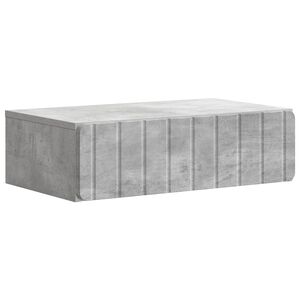 vidaXL Vegghengt Sidebord Betonggr&aring; 59 x 34,5 x 17 cm Konstruert tre