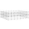 vidaXL Dyrebur 52 paneler med d&oslash;r svart 35x35 cm st&aring;l