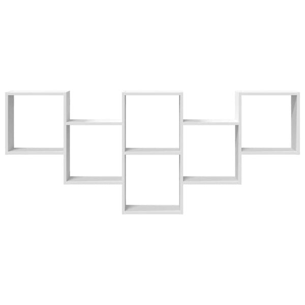 vidaXL Vegghylle hvit 159x18x66 cm konstruert tre