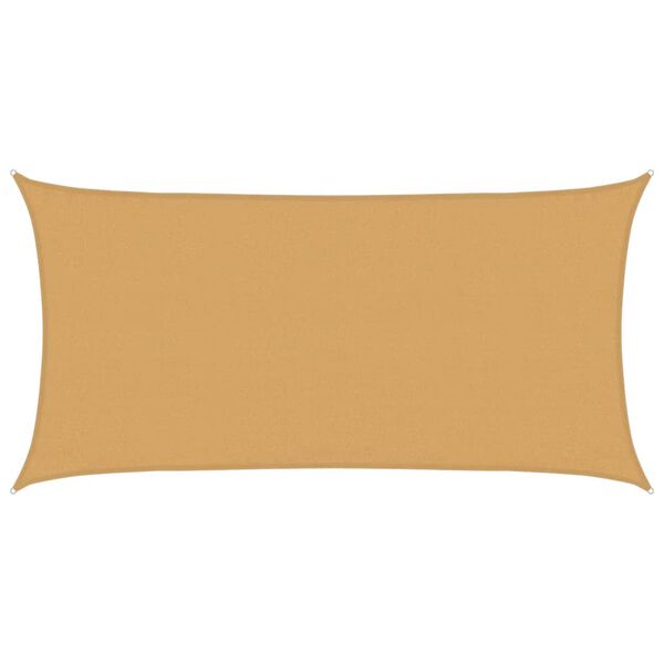 vidaXL Solseil 160 g/m&sup2; rektangul&aelig;r sand 3x6 m HDPE
