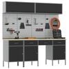 vidaXL Sett med arbeidskabinetter med skuff med lagring 10 pcs Svart