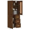 vidaXL Highboard brun eik 69,5x34x180 cm konstruert tre