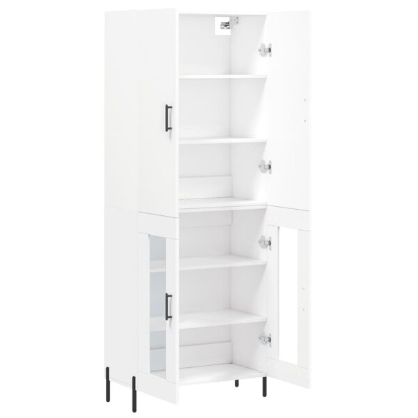vidaXL Highboard hvit 69,5x34x180 cm konstruert tre