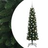 vidaXL Kunstig smalt juletre med julekuler 120 cm 150 LED-lys Varmhvit