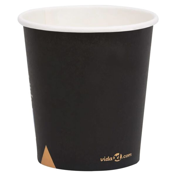 vidaXL Kaffepapirkopper 200 ml 1000 stk svart